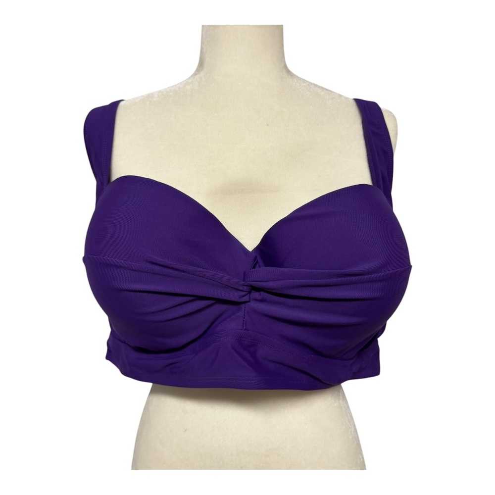 NWT SZ 3X (24W-26W) Terra & Sky Molded Cups Underwire Swim Suit Bikini Top